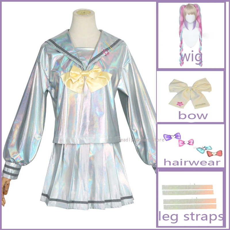 Costumes de cosplay Needy Game pour filles, GIATV OVERDOSE KAngel, chaussures Lolita, beau laser JK, marin imbibé, uniforme scolaire