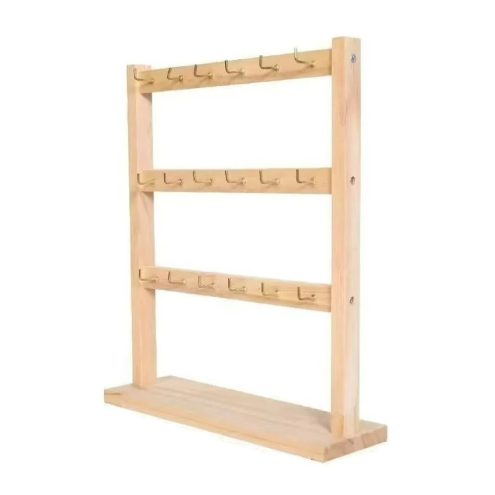 

Stable Structure Jewelry Storage Rack Stylish with Hook Jewelry Display Stand Durable Wood Bracelet Necklace Organizer