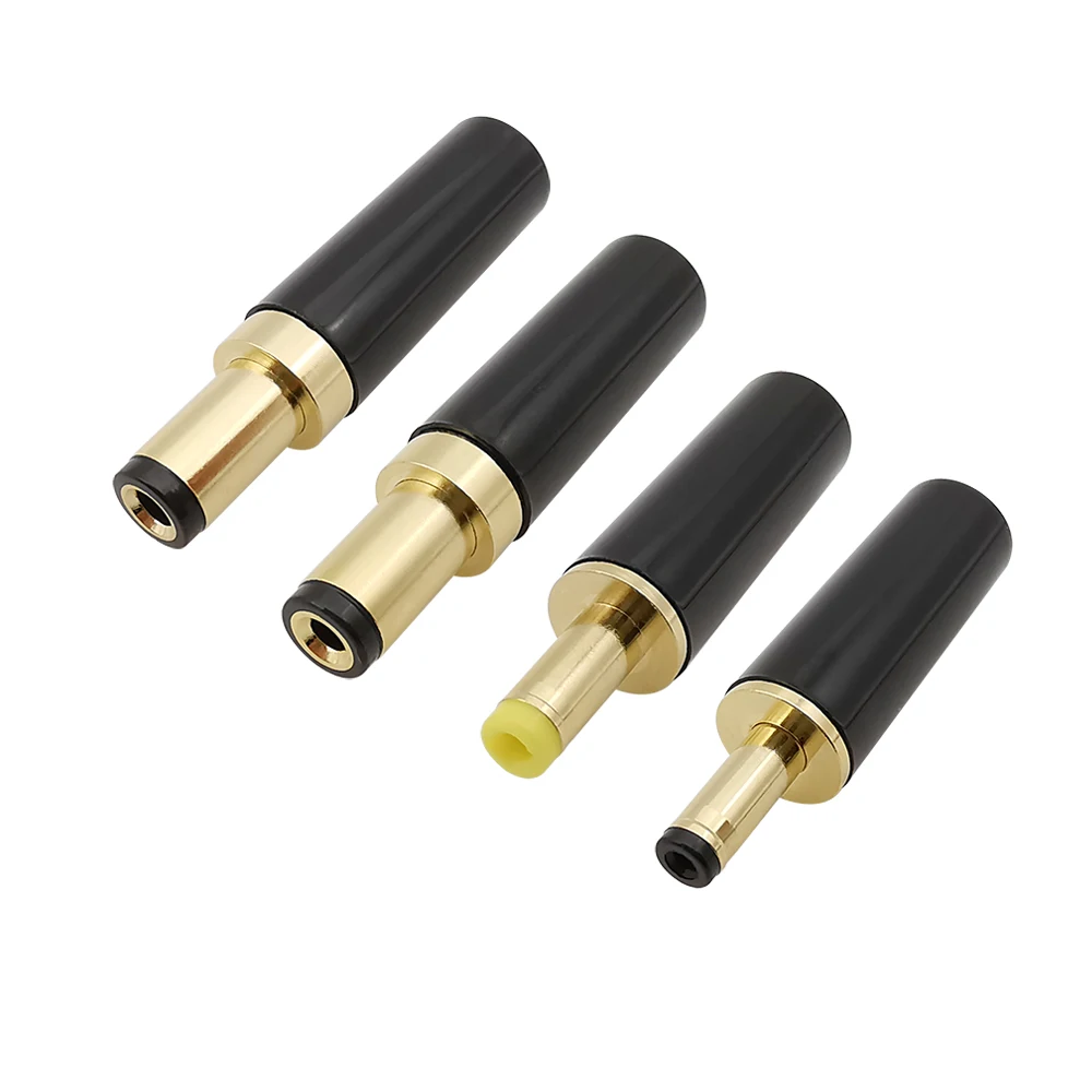 1Pcs Gold Plated DC Power Plug Adapter 5.5x2.5mm / 5.5x2.1mm / 4.0x1.7mm / 3.5x1.35mm DC Male Plugs Jack DIY Soldering Connector