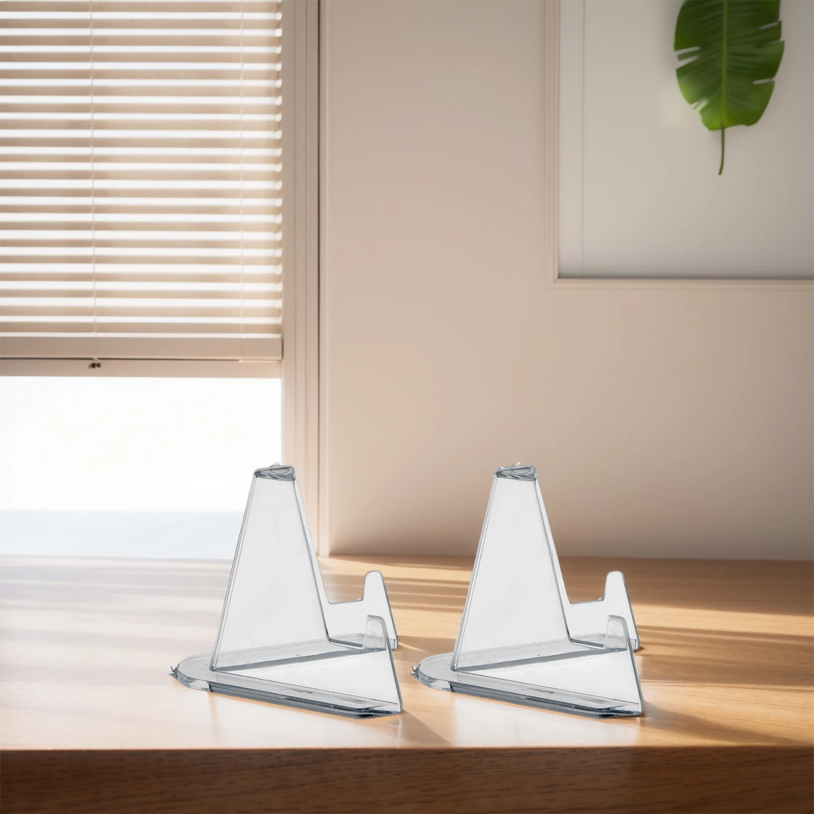 Small Plates Triangle Shells Shop Casement Exhibitions Display Stand S 3.6x2.7CM Transparent 2pcs for acrylic Material