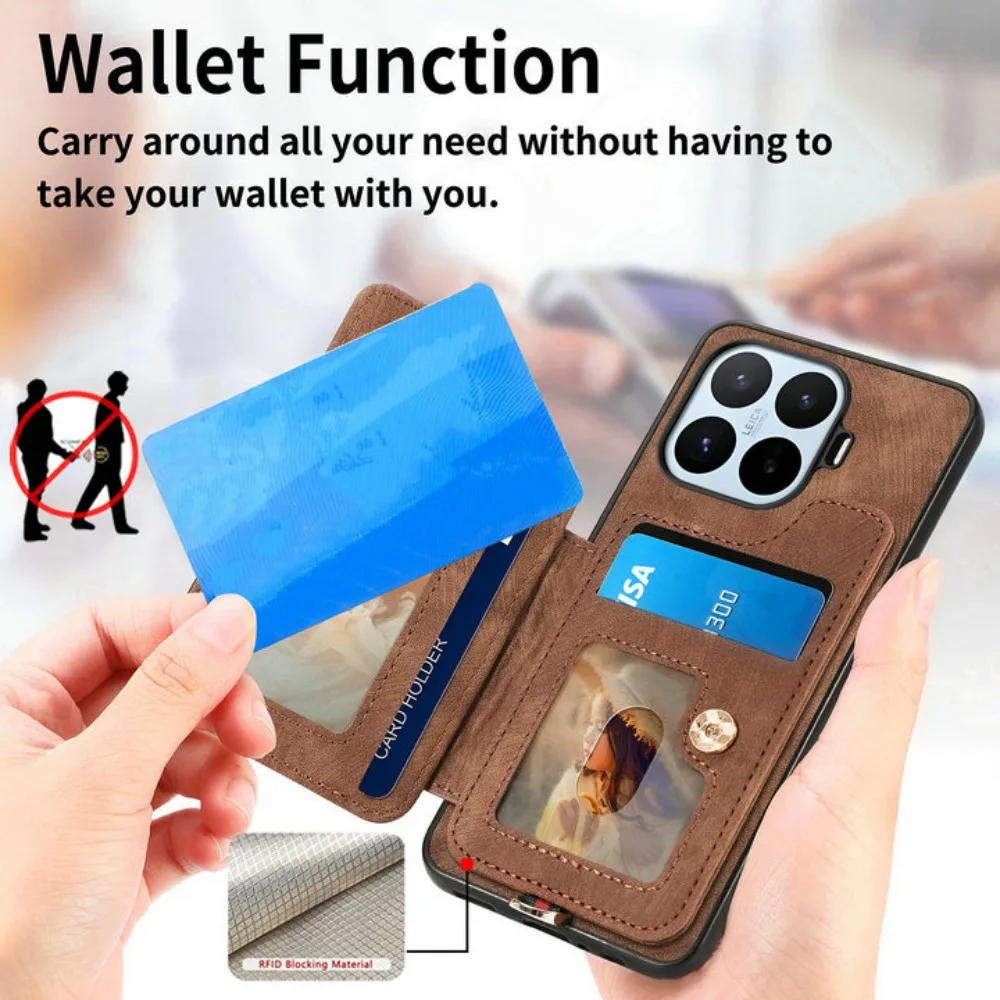 For Xiaomi 17T 15T 14T 13T 11T Pro 5G RFID Leather Wallet Case For Xiaomi 17 Ultra Magnet Back Cover Mi 11 Lite 17 Pro Max Funda