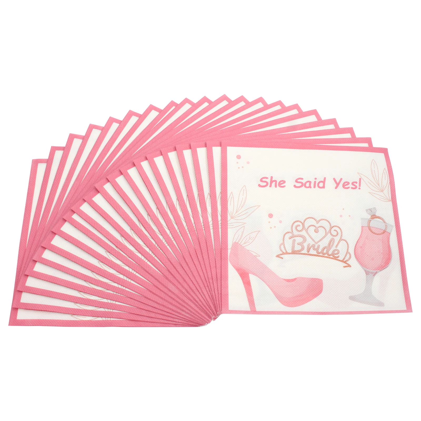 33x33cm She Said Yes Engagement Party Print Paper Napkins Bride Serviettes Tissue Decoration Decoupage for Special Occasions