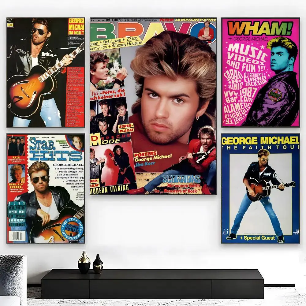 Home Decor G-George Michael Poster High Quality Bedroom Living Room Aesthetic Wall Decoration Painting Stickers Gift