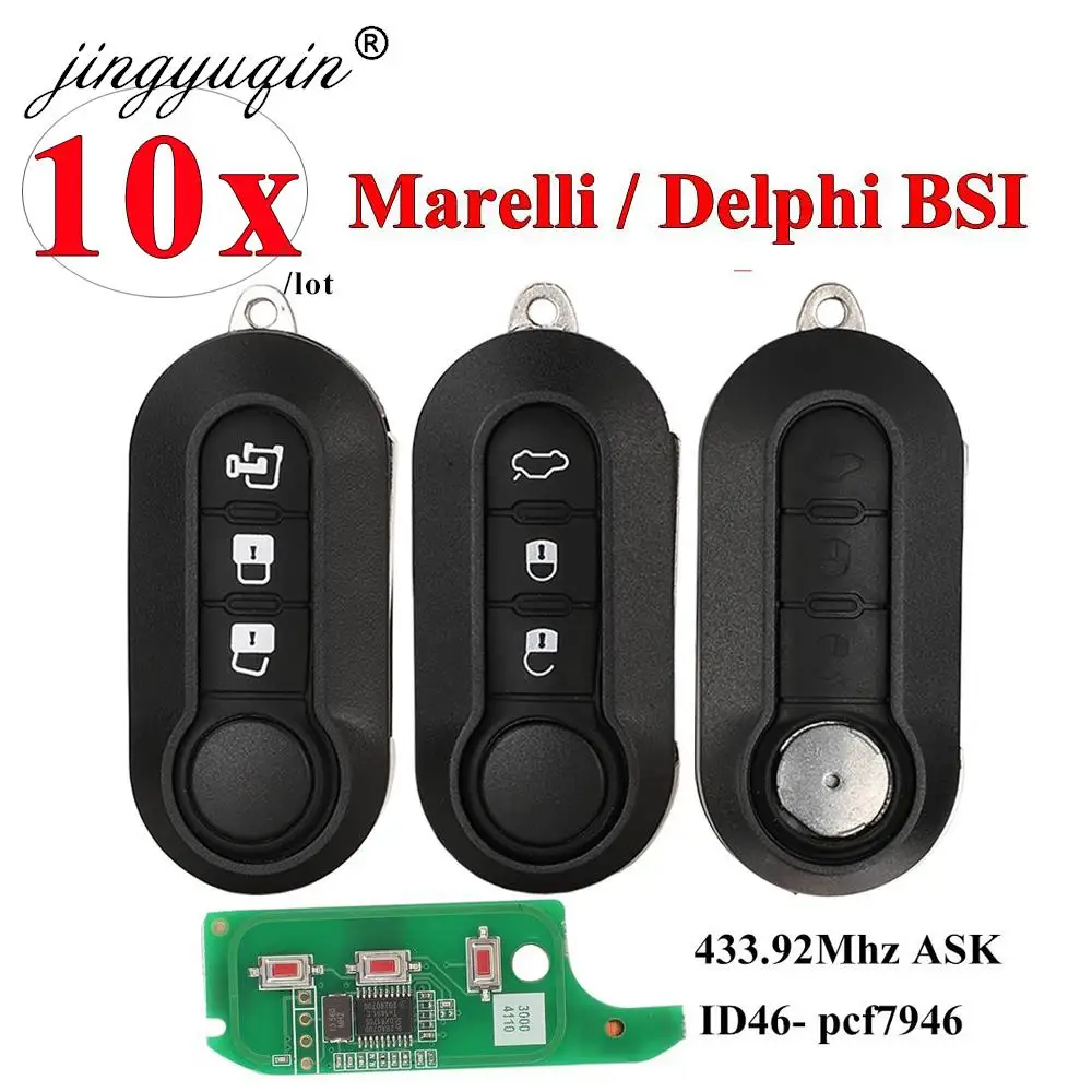 

10X Delphi Marelli Car Remote Key For Fiat MPV Bravo/Ducato 500 Doblo Qubo Grande Punto Citroen Jumper Peugeot Boxer 433.92 ID46