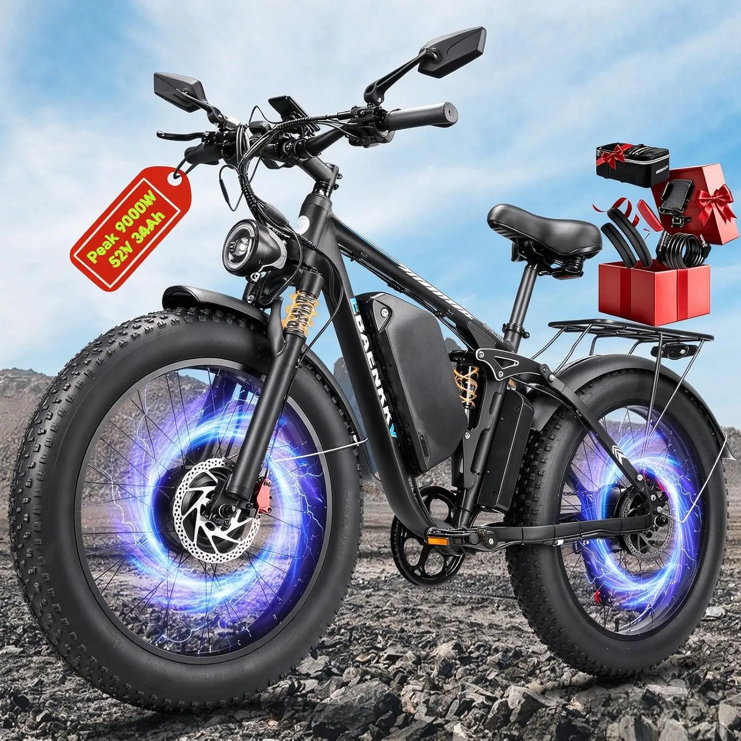 9000W Dual Motor Ebike Adults 48MPH 24