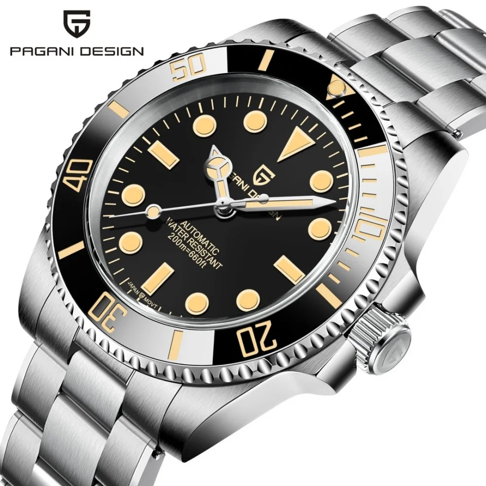 

PAGANI DESIGN PD-1694 Мужские автоматические механические часы 40 мм Япония NH35 Movt с сапфировым стеклом Водонепроницаемые наручные часы из нержавеющей стали