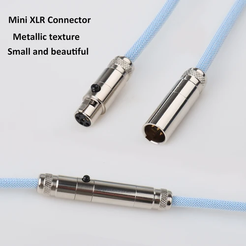 Imagen 2 del producto Conector de aviador corto y inteligente LANO, Mini Cable de teclado en espiral XLR tipo C, grueso, blanco, negro y dorado para teclado mecánico