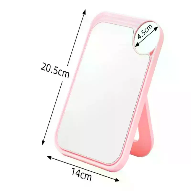 مرآة تزيين مربعة مع عدسة مكبرة عالية الوضوح قابلة للطي لسطح المكتب، مرآة مكياج محمولة متعددة الألوان #6