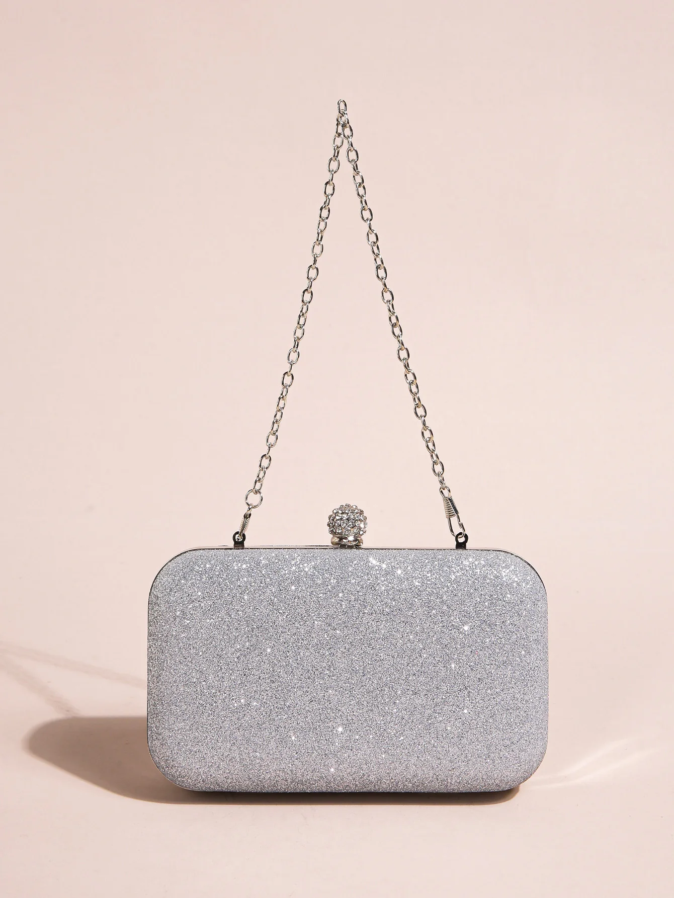 1PC Mini Classic Glitter Square Clutch  Bag For Women,Glamorous,Elegant,Exquisite Small Rhinestone Decor Closure Boxy Evening Ba