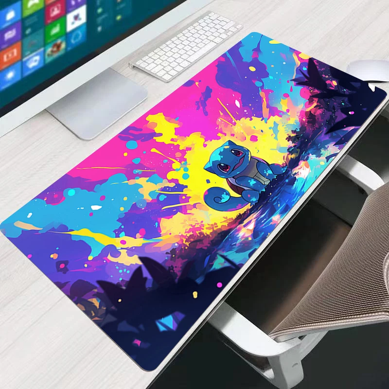 Exquisite Mouse Pad Gamer PC Computer HD Print Desk mat Keyboard Anime P-Pokemon Squirtle Gaming Accessories XXL Mousepad Carpet