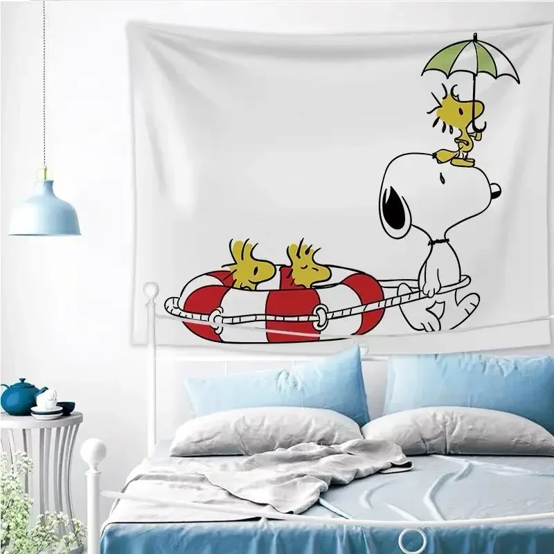 Snoopy Wall Stickers Tapestry Hanging Cloth Snoopy HangingCloth Background Room Decoration Large Tapestry Living Room Decoration