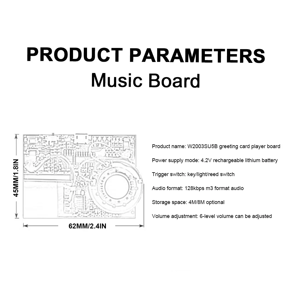 8M Recordable Sound Module Programmable Sound Chip for Greeting Card USB Charging Voice Board for DIY Toys Creative Gifts