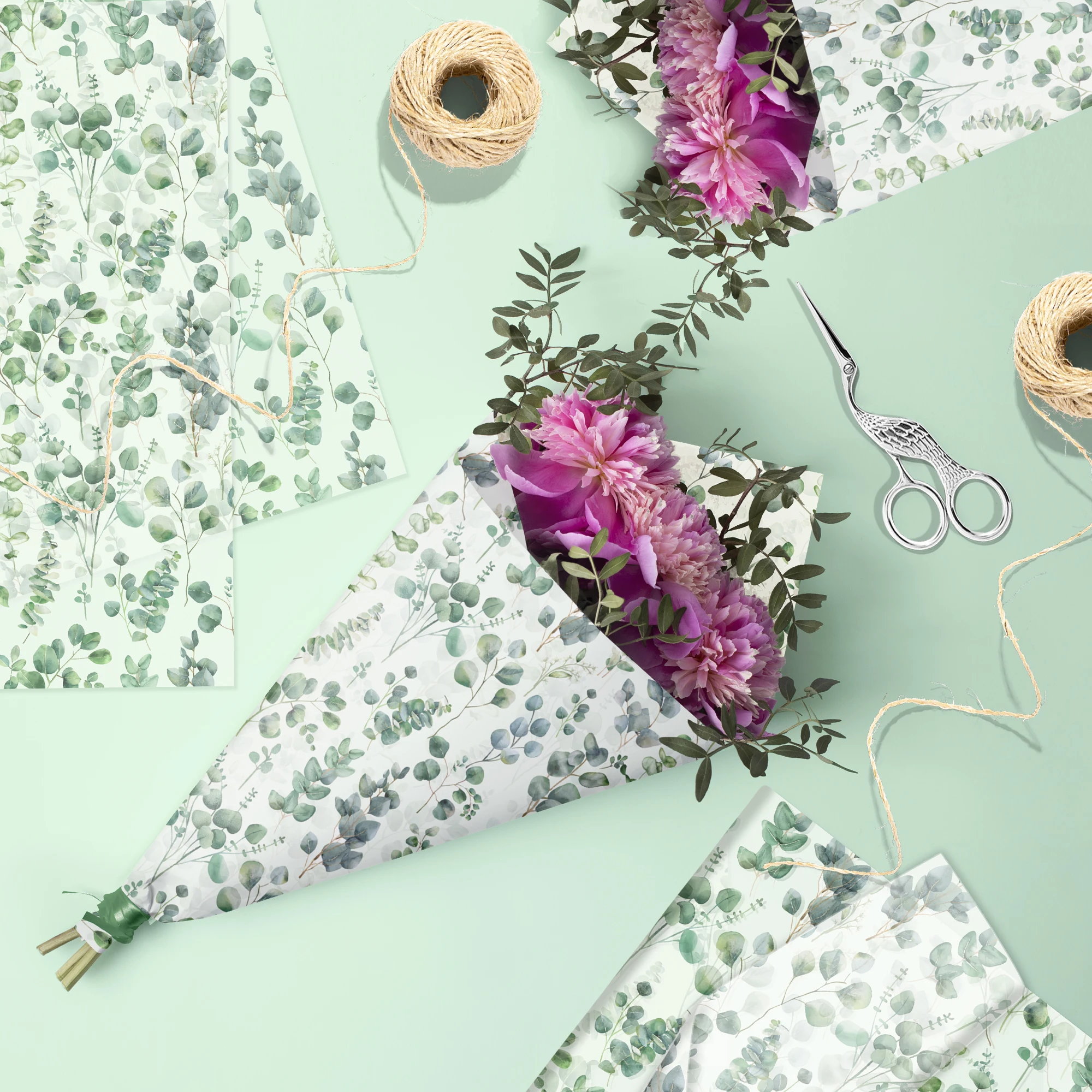 Eucalyptus Leaves Tissue Paper Snow Pear Paper Gift Wrapping Packaging Paper Ideal for Birthdays, Weddings, and Party view 3