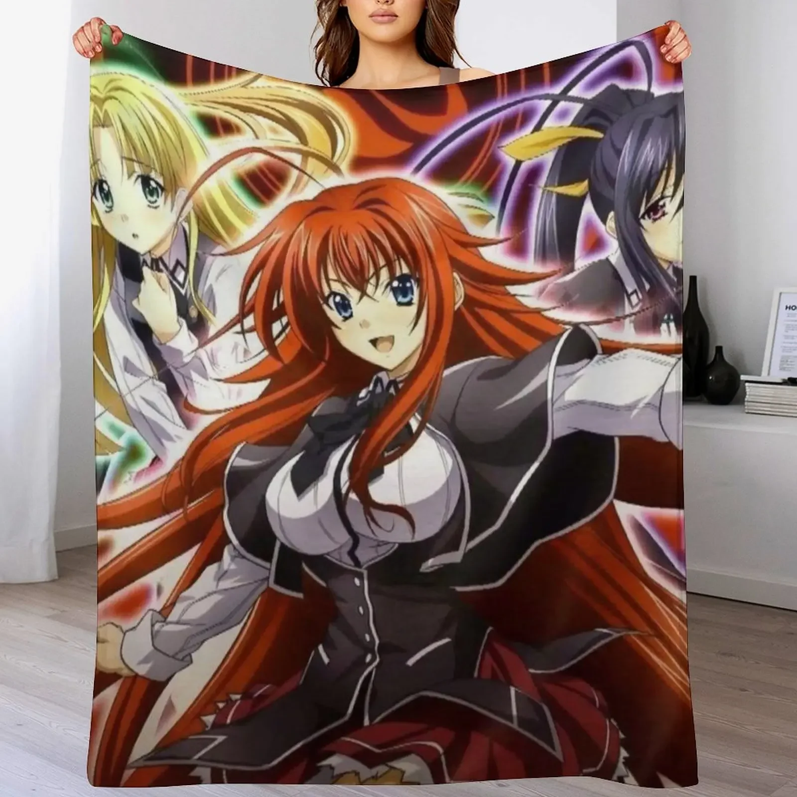 High School dxd 3 Throw Blanket Decorative Soft Throw Blanket for Couch Sofa