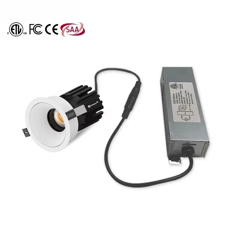 2inch 15W White COB LED Recessed Downlight Dimmable Indoor Modern Adjustable Anti-glare Ceiling Downlight ETL FCC