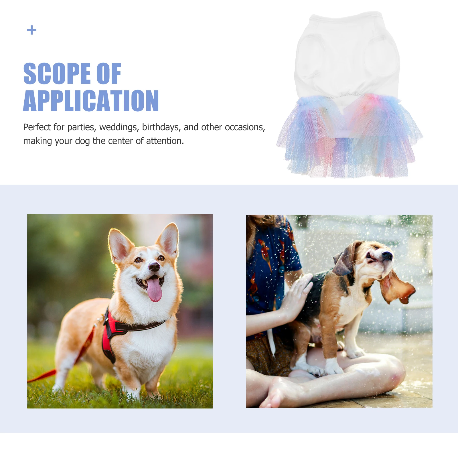 

Pet Dog Outfit Thin Milk Fiber Comfortable Breathable Tulle Dress White XS Princess Costume for Small Dogs Parties Weddings