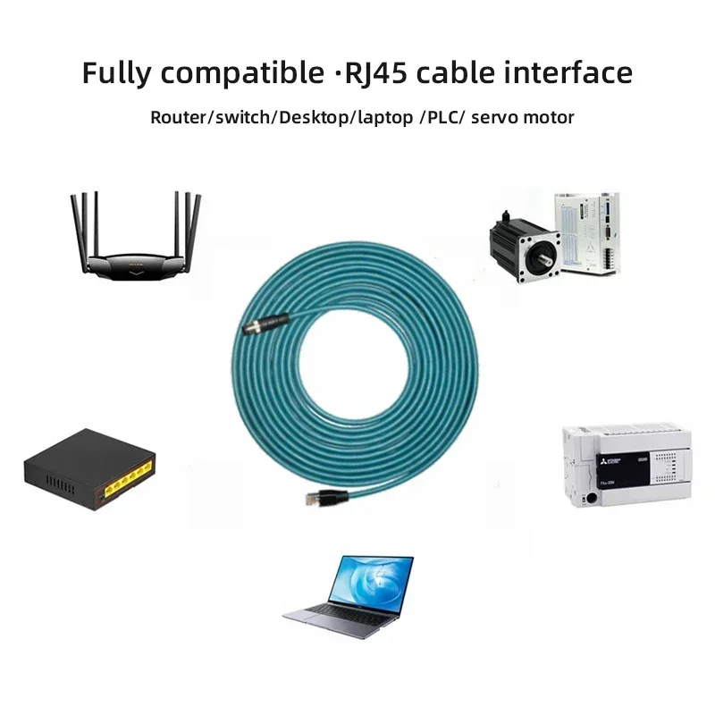 Сетевой разъем M12 к RJ45, 4/8-контактный разъем типа A/D/X, IP67, наружный водонепроницаемый Удлинительный кабель, экранированная гигабитная штепсельная вилка