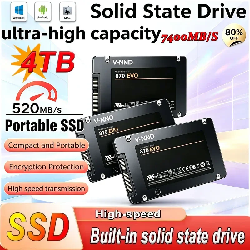 2026new Genuine 870EVO High-speed Portable Solid State Disk SSD 1TB Internal HDD Hard Drive Sata3 2.5 Inch For Laptop Desktop/PC