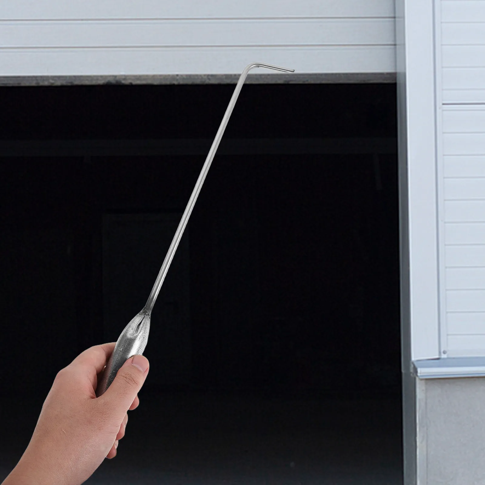 Stainless Steel Manhole Cover Hook Heavy Duty Long Handle Utility Maintenance Tool for Rolling Shutter Doors Floor Covers and