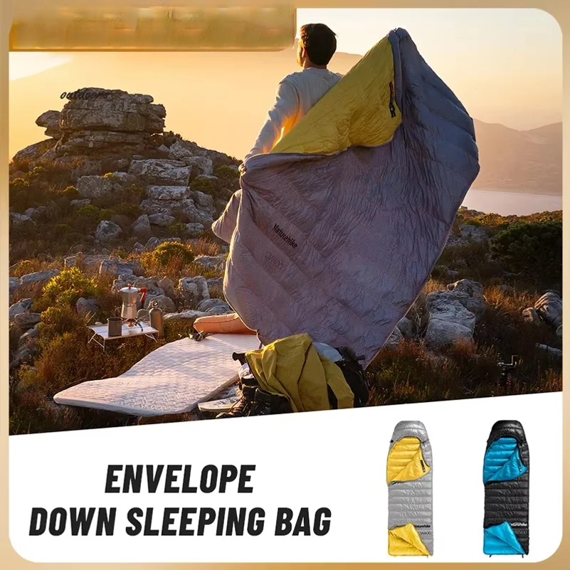 Duck Down Sleeping Bag CW400 CW700 Adult Outdoor Camping Hiking Travel Winter Thickened Cold Lightweight Sleeping Bag