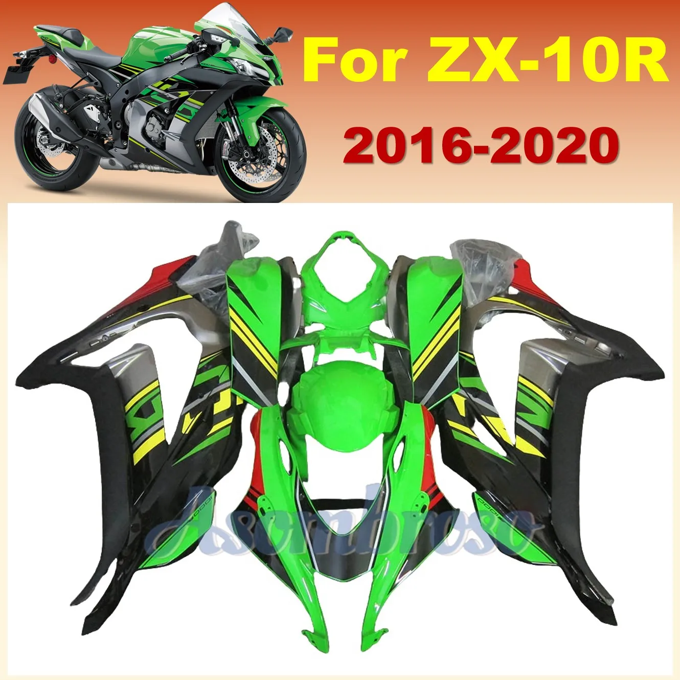 NeW ABS Motorcycle Fairings Kit fit for Ninja ZX-10R 2016 2017 2018 2019 2020 ZX10R zx 10r Bodywork full fairing set green black