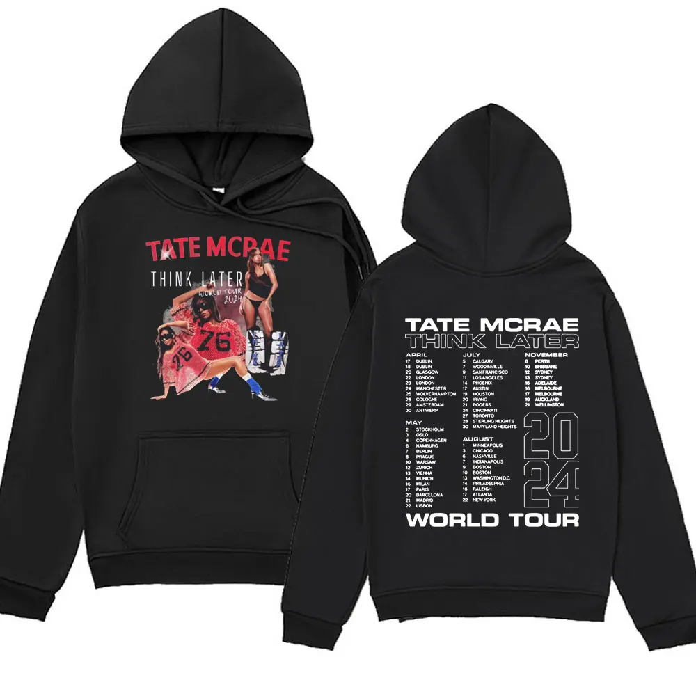 

Rapper Tate Mcrae The Think Later World Tour 2024 Hoodie Hip Hop Sweatshirts Fashion Vintage Harajuku hoodies unisex streetwear