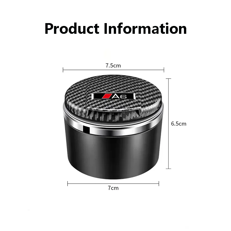 Car Ashtray Ashtray With Blue LED Cigar Ashtray For Audi A3 A4 A5 A6 A7 A8 Q3 Q5 Q7 Q8 ABT TTS Ash Tray Portable Ashtray