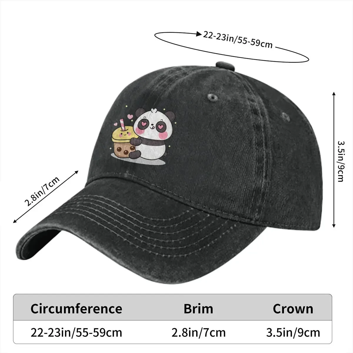 Cute Panda Animal Multicolor Hat Peaked Women's Cap Milk Tea Personalized Visor Protection Hats