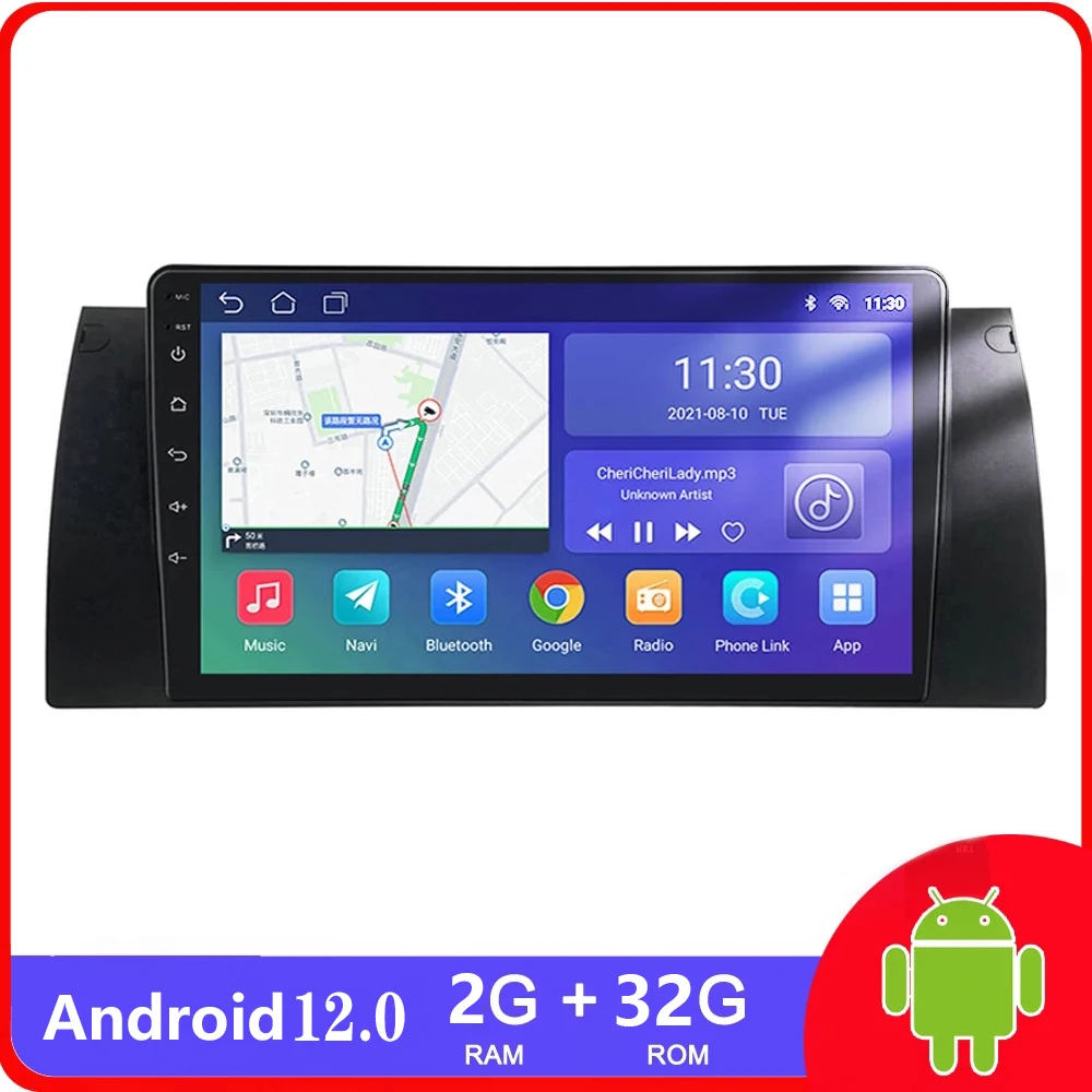 

2 Din Android 12.0 Multimedia Car Radio Stereo Player for BMW 5 E39 E53 X5 1996-2007 M5 7 E38 Navi GPS Navi WIFI Bluetooth