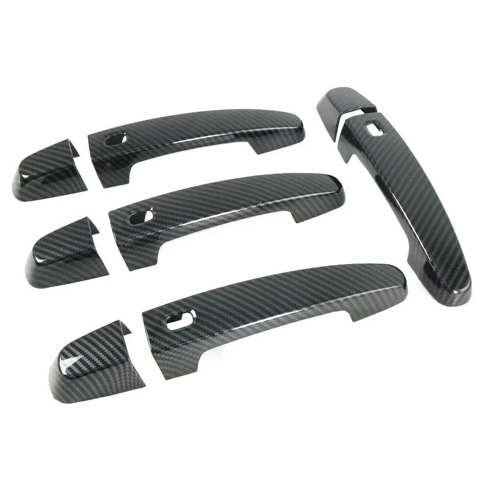 Carbon Fiber ABS Exterior Door Handle Cover Trim For Chevrolet Traverse 18-2021