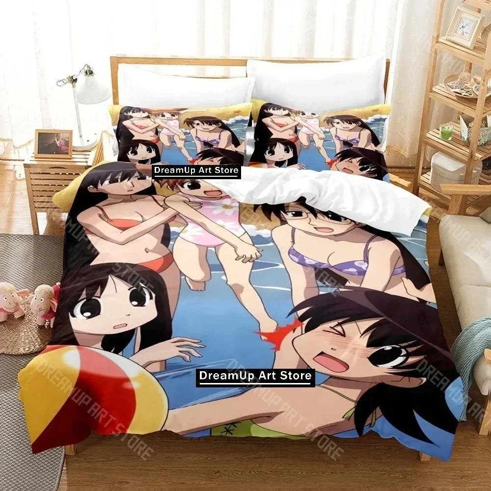 

Комплект постельного белья Azumanga Daioh с 3D принтом, одинарный, полный, королевский размер, комплект постельного белья для взрослых и детей, пододеяльник для спальни, кровать в стиле аниме