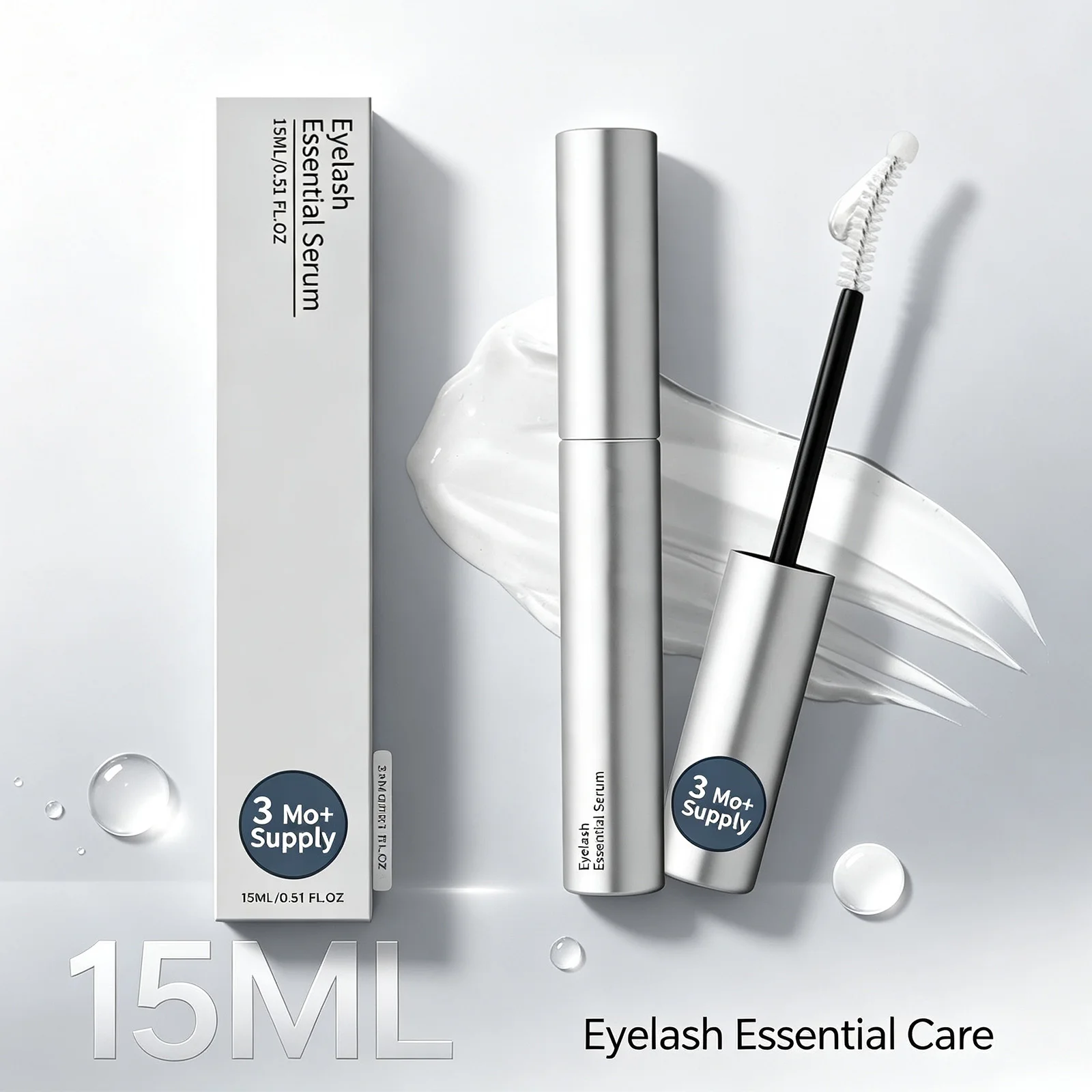 Eyelash and Eyebrow Enhancer Serum 15ml Lash Conditioner for Fuller Thicker Looking Brows Precision Brush Daily Eye Makeup Prep