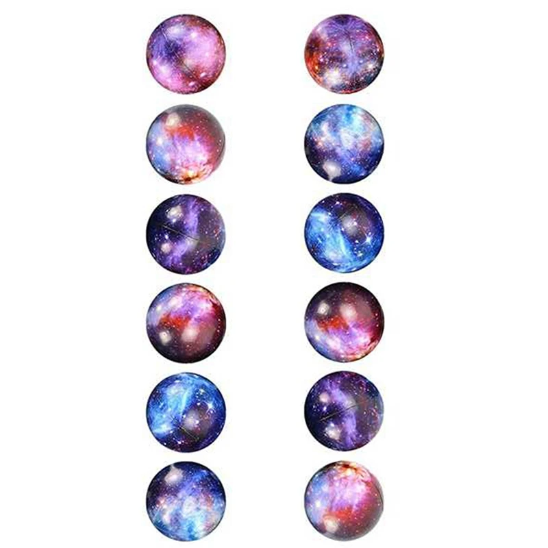 Pack Of 12 Star Spring Ball For Kids,Squeeze Anxiety Fidget Sensory Balls For Children With Outer Space Theme