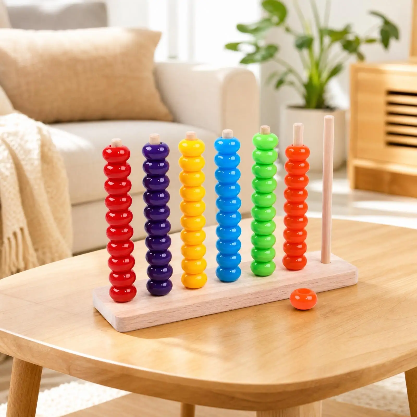 Kids Wooden Arithmetic Frame Bead Counting Rack Montessori Educational Toy for Toddlers