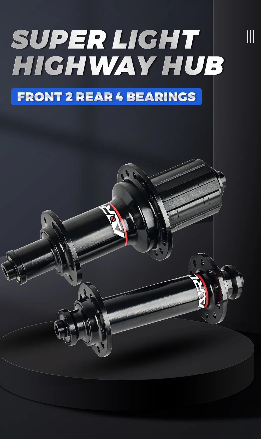 ARC Road Bike Hub Set 4 Pawls 48 Clicks High-Engagement 100/130MM NBK Sealed Bearings 20/24 Holes V-Brake 8-11 Speed Ultralight