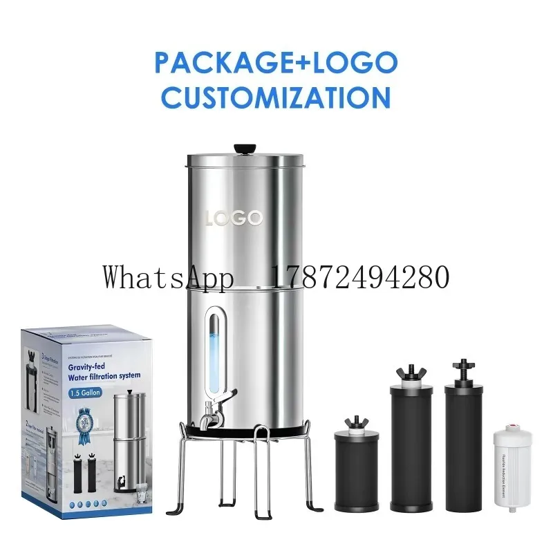 【Best-selling】Newly designed home water filtration system removes microplastics 2.9 gallons gravity water filtration system
