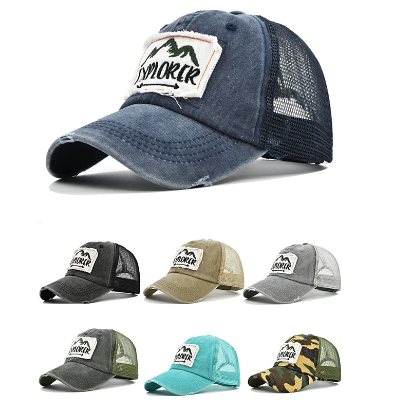 

New Outdoor Casual Cap Men Women Simple Letter Patch Design Baseball Cap Summer Fashion Streetwear Mesh Adjustable Trucker Hat