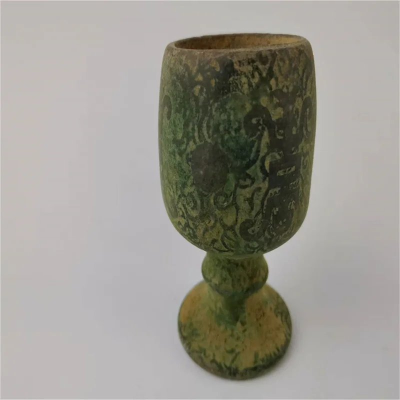 Chinese Traditional Old Jade Relief Pattern & Shouzi Design Jade Cup for Cultural Collectibles And Home Decor