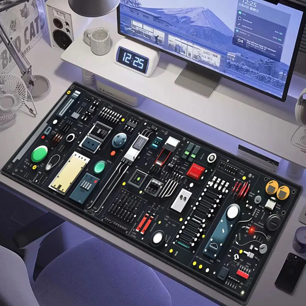 

HYBXAXC Radio Mouse Pad large mousemat computer gamer office stitched edge keyboard desk mat washable non-slip