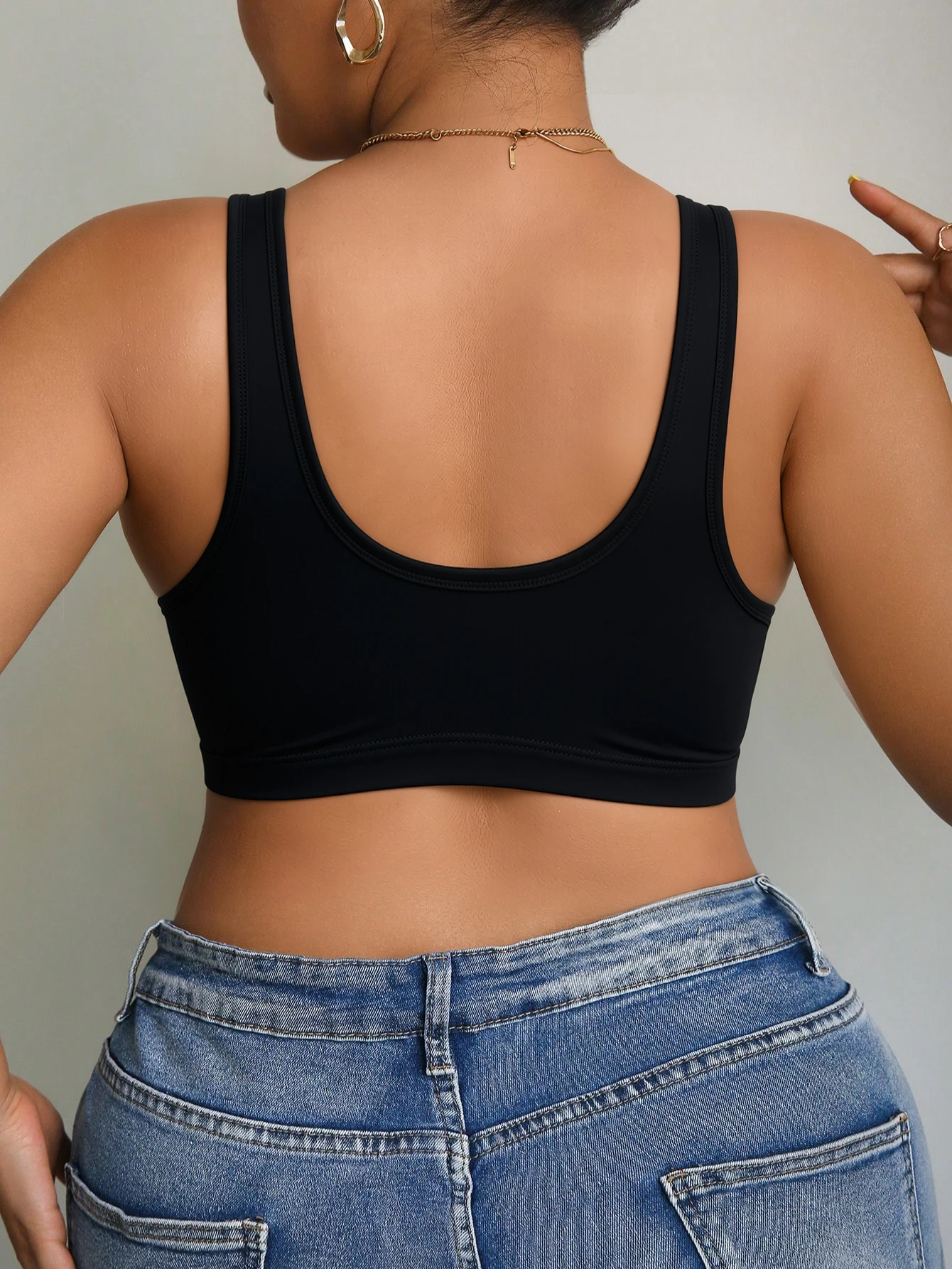 Plus Size Front Hook Closure Wireless Bra for Women, Wide Strap Comfort Support Leopard Print Everyday Push‑Up Non‑Padded Underw view 6