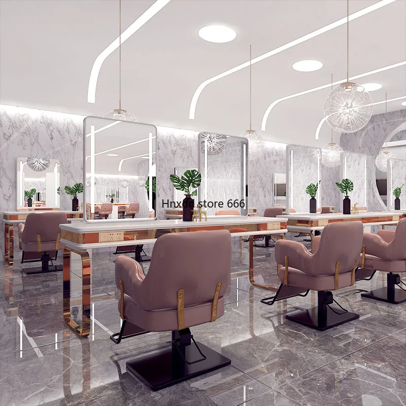 Hairdressing mirror marble barber shop hair salon only