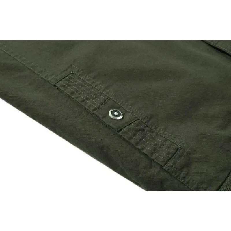 KIDWHXR Herbstjacke für Herren, Camouflage-Muster, Stehkragen, Cargo-Mantel, locker geschnitten, mit Taschen, lange Ärmel, Herren-Outdoor-Freizeitjacke – Detail 8