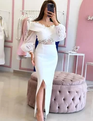 Customized Exquisite Jersey Sequined Flower Ruched A-line Off-the-shoulder Midi Dresses Prom Dresses High Quality Sparkle Sizes