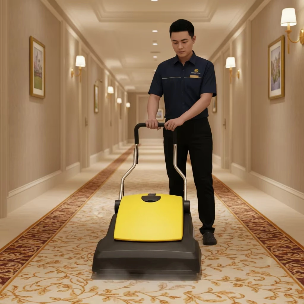 35L Dust Bag  Carpet Vacuum Cleaner 660mm Width New Hand Push Innovative Design Efficient Carpet Cleaning Machine