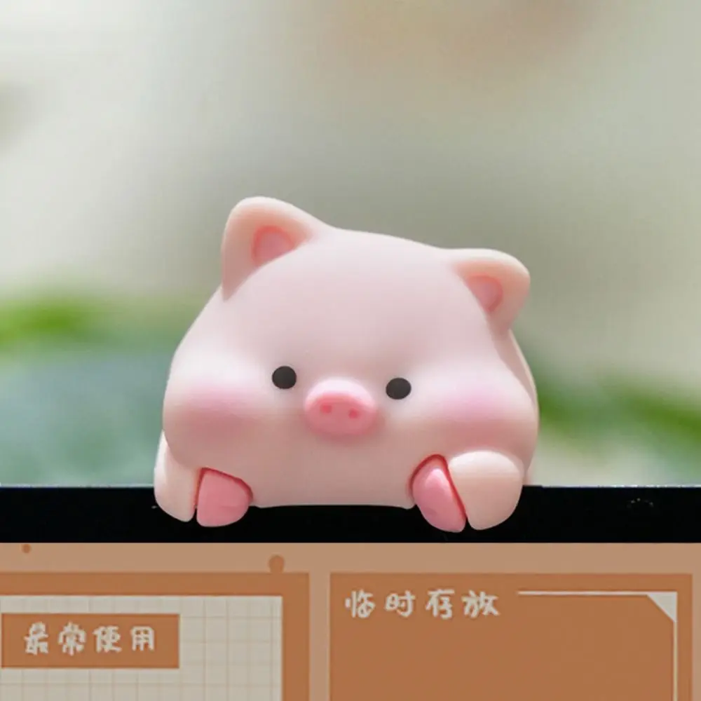 

6 шт./компл. украшение для рабочего стола, украшение для монитора компьютера, компьютерный дисплей, экран кролика, модель животного, мультяшная свинья, центральная консоль, кукла