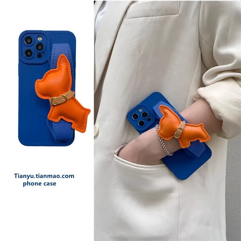 Premium Orange French Dog Wristband Suitable for Apple 17promax mobile phone case iphone16pro protective case 14p