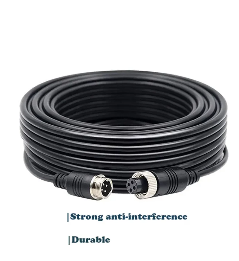 Universal trailer reversing image aviation line double shield extension line vehicle-mounted monitoring connection line cold-res