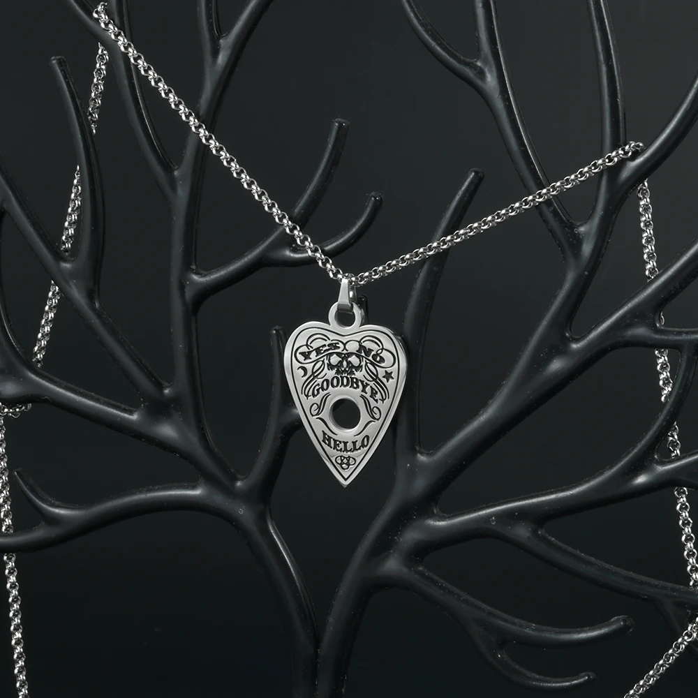 

1/5/10 Piece Surgical Stainless Steel Heart Shape Pendant Ouija Board Planchette Necklace Cain Fashion Jewelry
