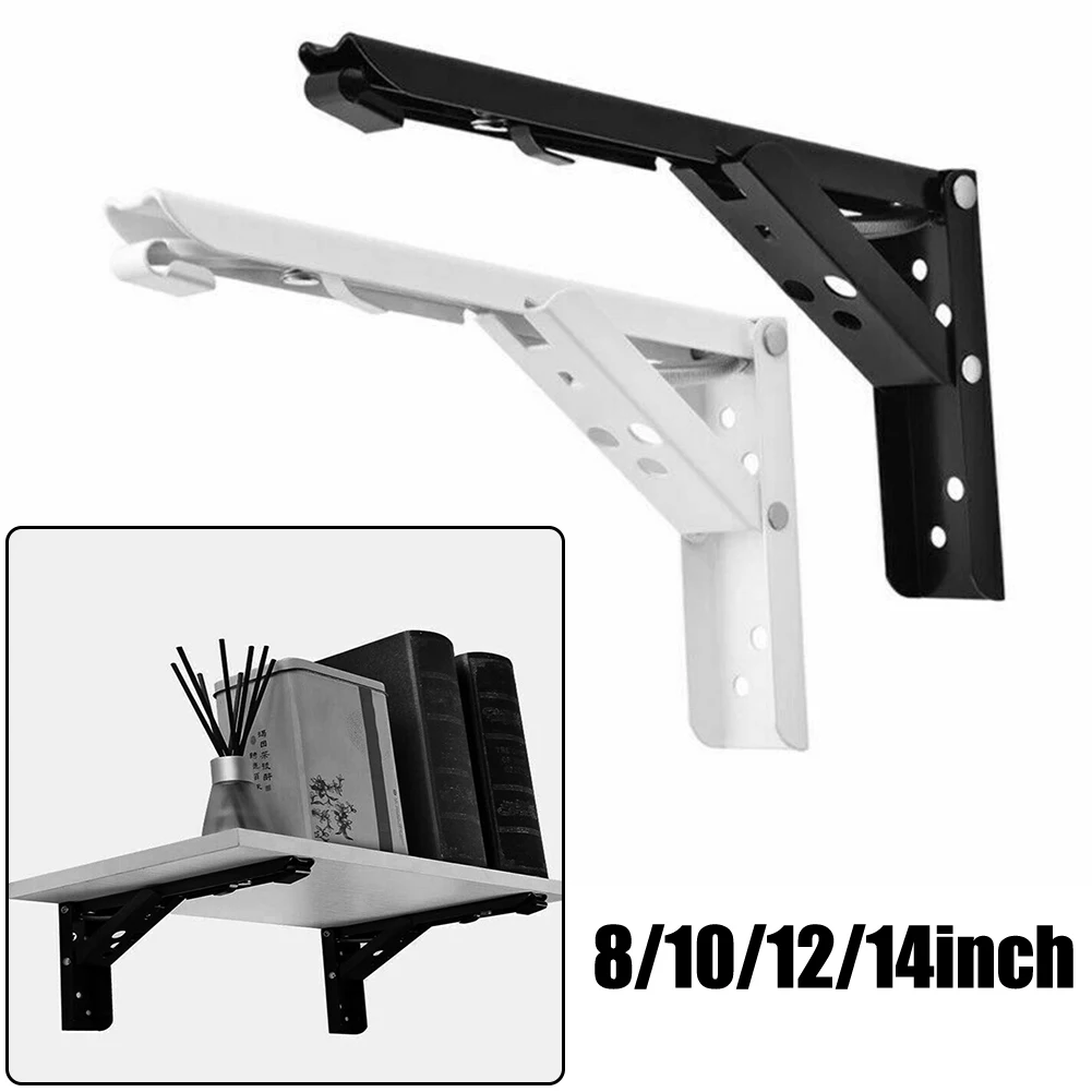 2 sztuki 8/10/12/14 Cal trójkątny kąt składany wspornik regulowany ścienny półki stołowe sprzęt gospodarstwa domowego meblowe