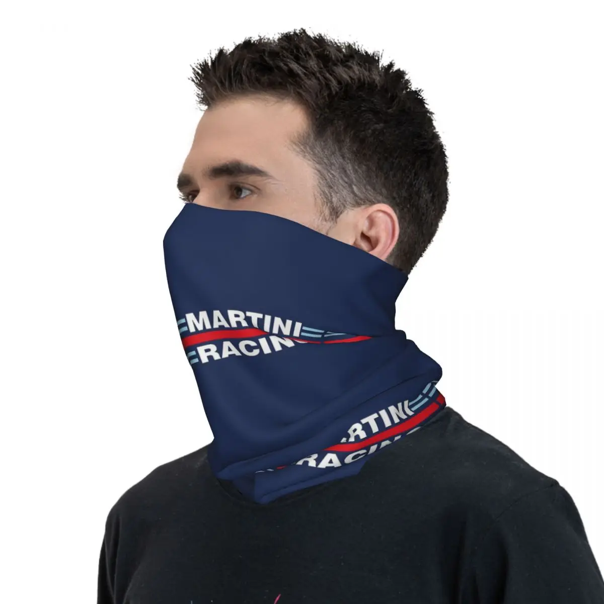 Martini Racing Stripe (backgroundless) Bandana Neck Gaiter Printed Mask Scarf Cycling Scarf Hiking Fishing Unisex Windproof